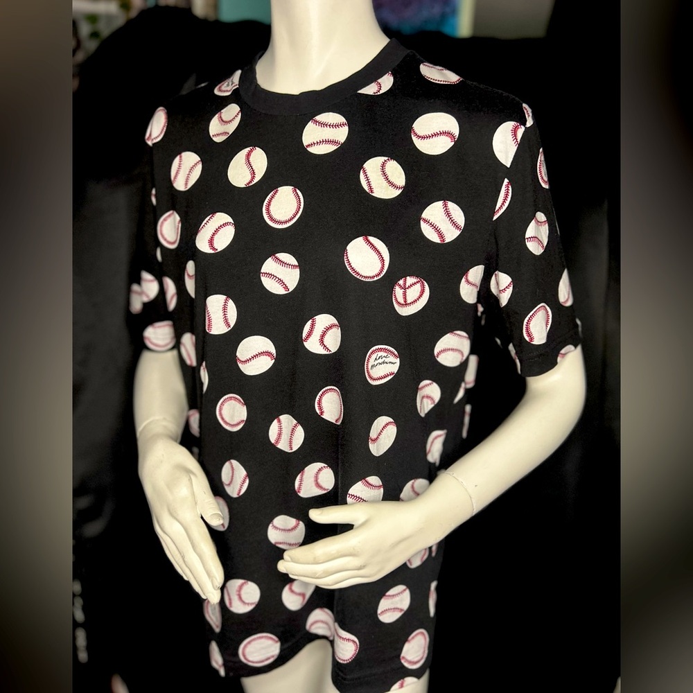 Love Moschino Black Baseball Print T-Shirt